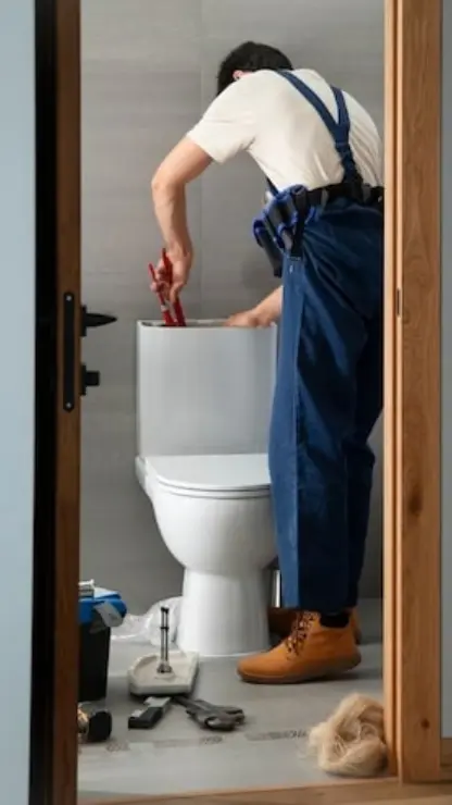 Professioneller Sanitärtechniker bei der Arbeit in Graz