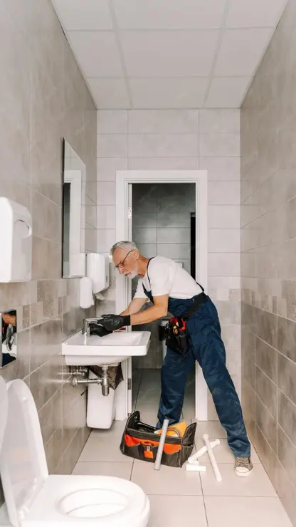 Professioneller Sanitärtechniker bei der Arbeit in Salzburg