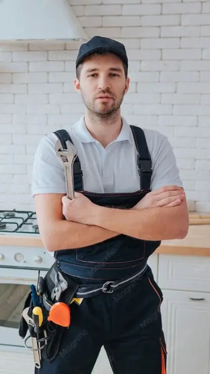 Professioneller Sanitärtechniker bei der Arbeit in Sankt Pölten