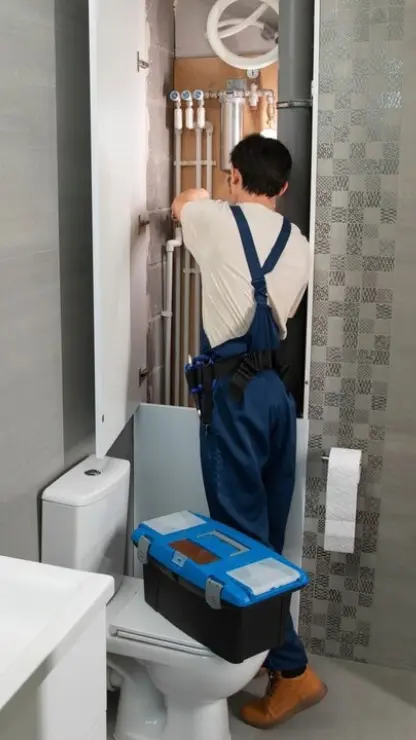 Professioneller Sanitärtechniker bei der Arbeit in Wels